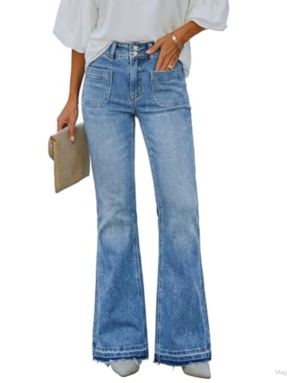 Women's High Waisted Flare Jeans Stretchy Bell Bottom Denim